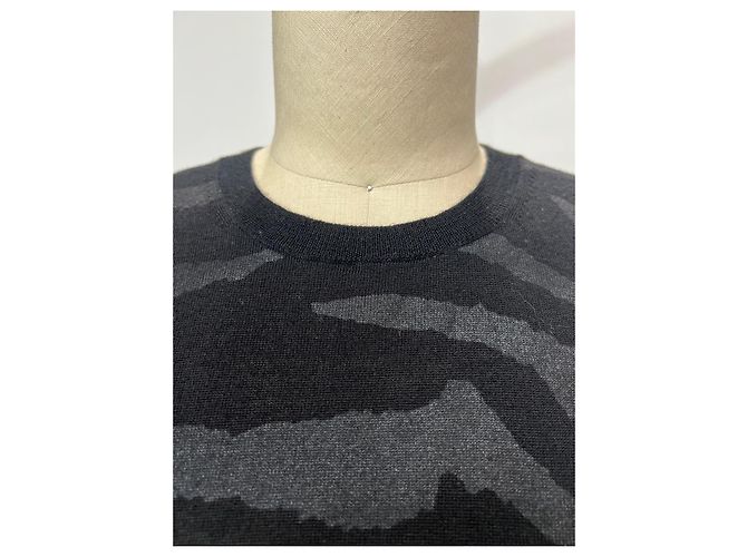 Suéter de lã preto com gola redonda impressa MCQ de Alexander McQueen - vista 14