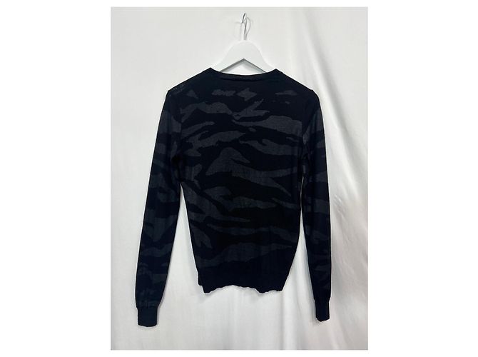 Suéter de lã preto com gola redonda impressa MCQ de Alexander McQueen - vista 17