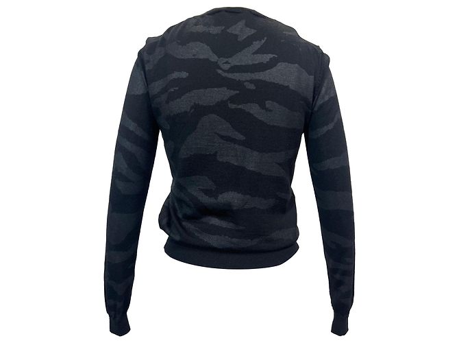 Suéter de lã preto com gola redonda impressa MCQ de Alexander McQueen - vista 3