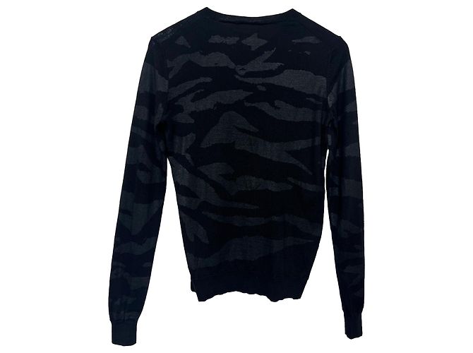 Suéter de lã preto com gola redonda impressa MCQ de Alexander McQueen - vista 8