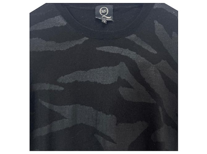 Suéter de lã preto com gola redonda impressa MCQ de Alexander McQueen - vista 9
