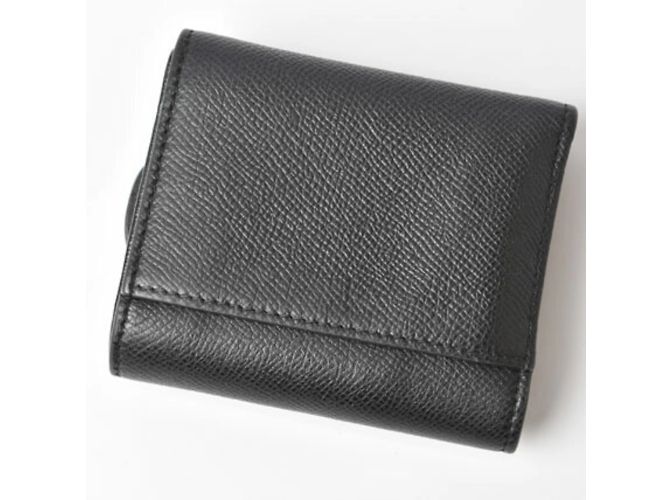 Christian Dior Navy Leder Dreifach-Brieftasche Marineblau - Ansicht 4