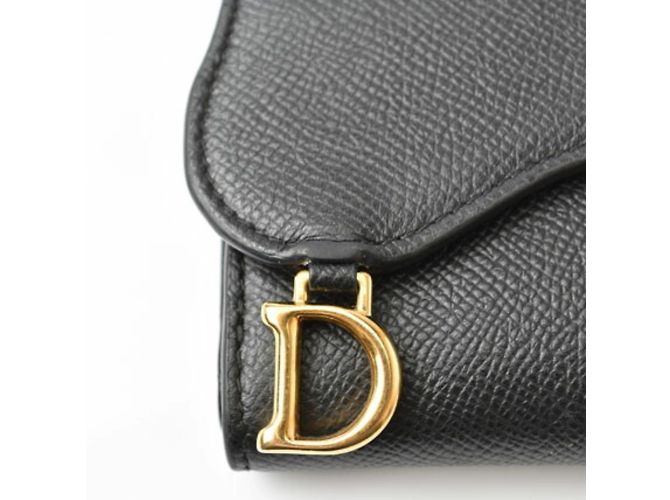 Christian Dior Navy Leder Dreifach-Brieftasche Marineblau - Ansicht 5