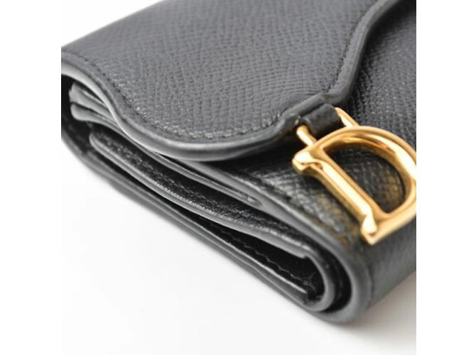 Christian Dior Navy Leder Dreifach-Brieftasche Marineblau - Ansicht 7