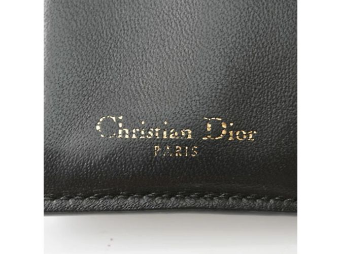 Christian Dior Navy Leder Dreifach-Brieftasche Marineblau - Ansicht 9