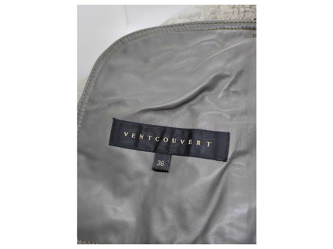 Abrigo Ventcouvert de piel de oveja gris taupe Gris pardo - vista 10