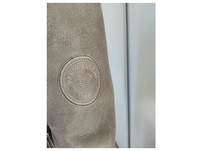 Abrigo Ventcouvert de piel de oveja gris taupe Gris pardo - vista 3