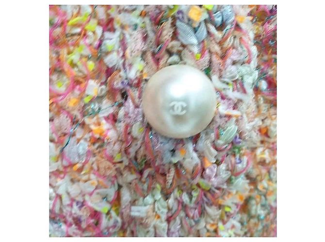 Chanel Stupenda Giacca in Tweed di Vimini Rosa - vista 5