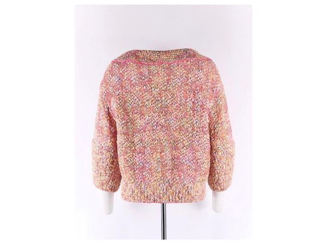 Chanel Stupenda Giacca in Tweed di Vimini Rosa - vista 6