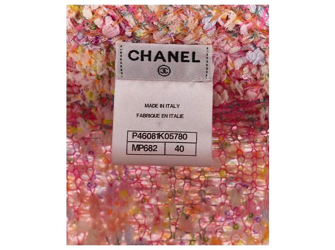 Chanel Stupenda Giacca in Tweed di Vimini Rosa - vista 7