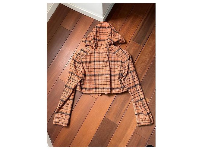Chaqueta corta de lana con capucha naranja Rena Lange - vista 10