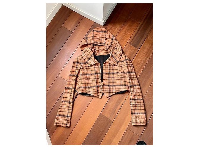 Chaqueta corta de lana con capucha naranja Rena Lange - vista 2