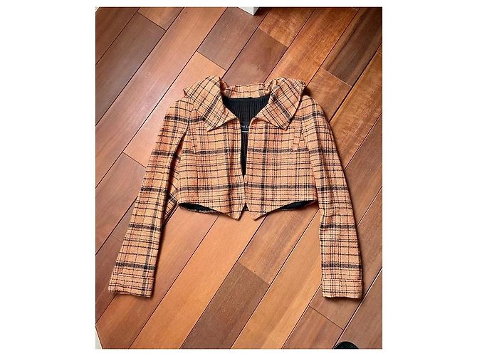 Chaqueta corta de lana con capucha naranja Rena Lange - vista 3