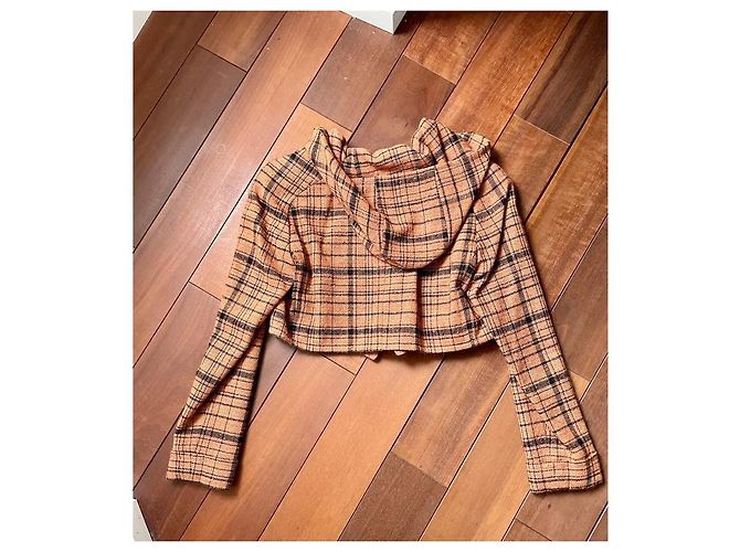 Chaqueta corta de lana con capucha naranja Rena Lange - vista 9