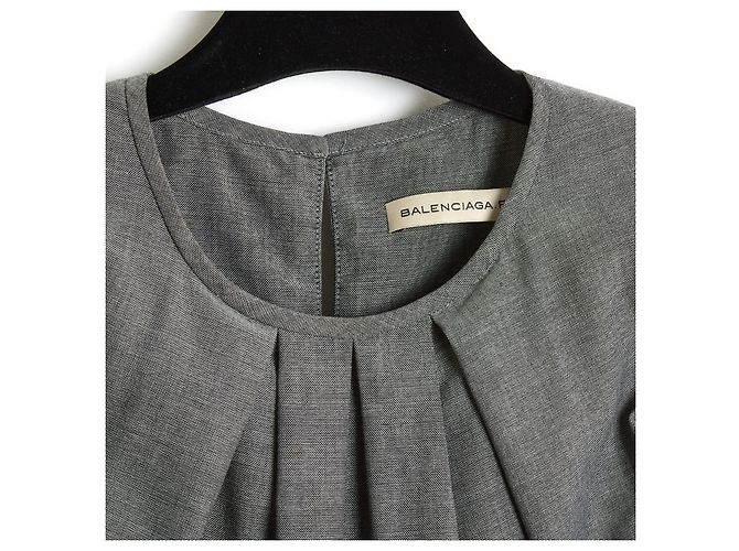Balenciaga 2011 Top FR42 Ghesquiere Grey Wool Fold Top UK14 US12 - view 2