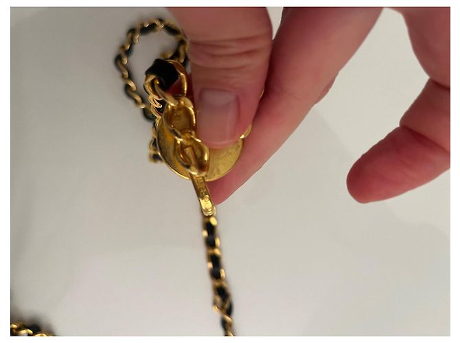 Chanel Cambon Gürtel Gold/Leder Jahr 1984. Golden - Ansicht 8