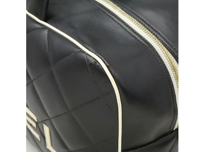 Borsa da bowling Matelassé Chanel Nero Bianco - vista 10