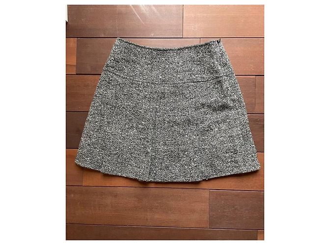 Autre Marque Mini Falda Plisada de Lana Gris Caractère - vista 2