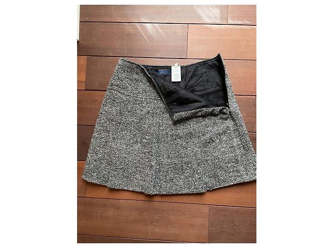 Autre Marque Mini Falda Plisada de Lana Gris Caractère - vista 3