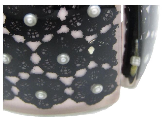 Chanel Spitzenblumenarmband, selten! Schwarz Pink Weiß - Ansicht 11