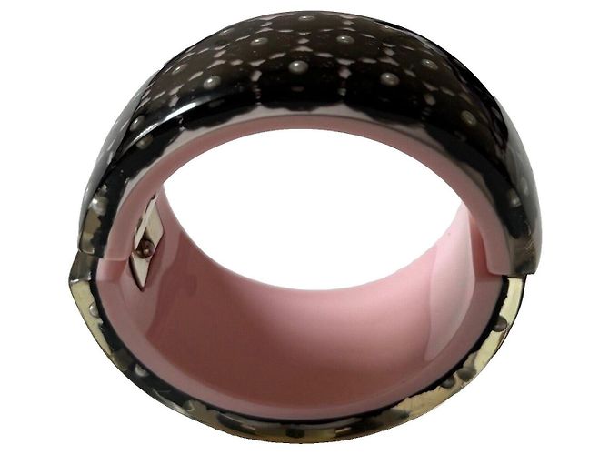 Chanel Spitzenblumenarmband, selten! Schwarz Pink Weiß - Ansicht 4