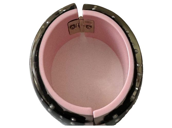 Chanel Spitzenblumenarmband, selten! Schwarz Pink Weiß - Ansicht 9