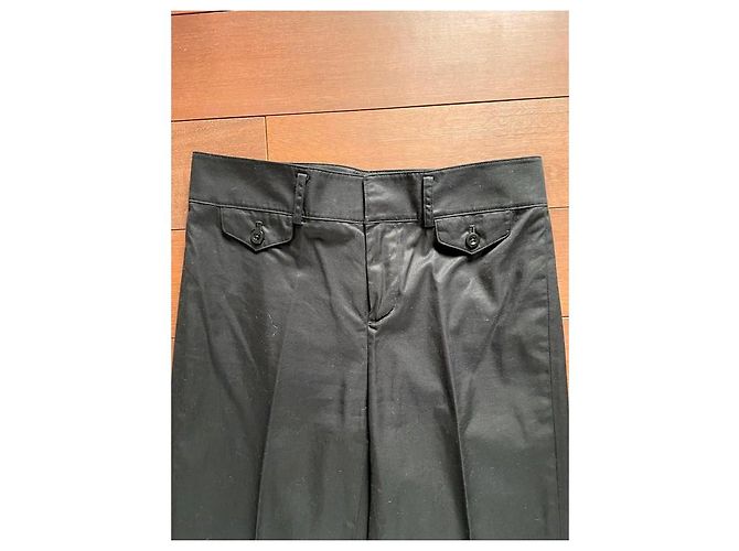 Pantalones anchos de popelín de algodón negro Ralph Lauren - vista 2