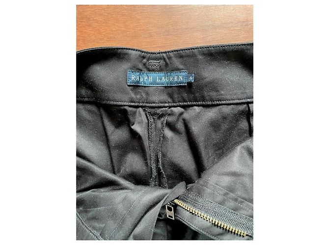 Pantalones anchos de popelín de algodón negro Ralph Lauren - vista 3