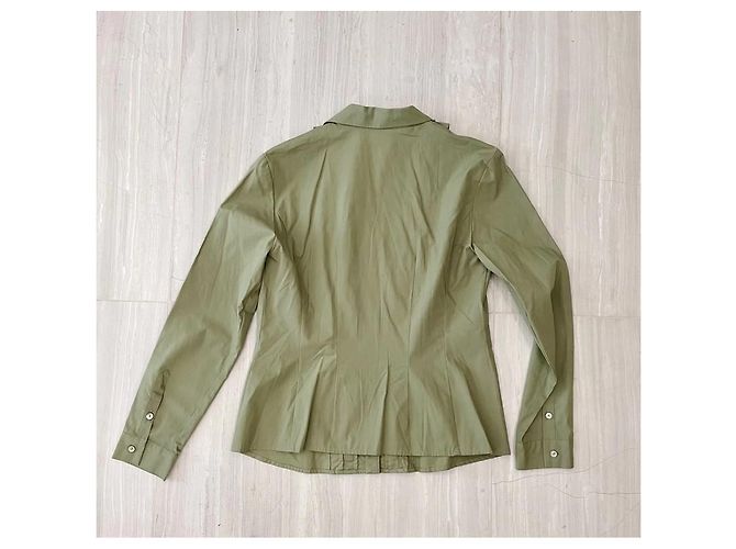 Toni Gard Baumwollbluse mit Rüschenplastron Khaki - Ansicht 2