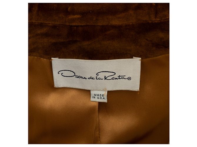 Wolljacke mit Samtkragen von Oscar de la Renta Braun - Ansicht 14