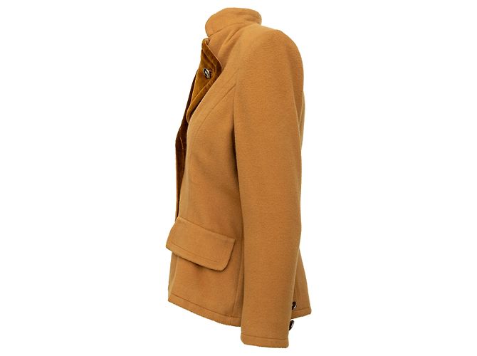 Wolljacke mit Samtkragen von Oscar de la Renta Braun - Ansicht 2