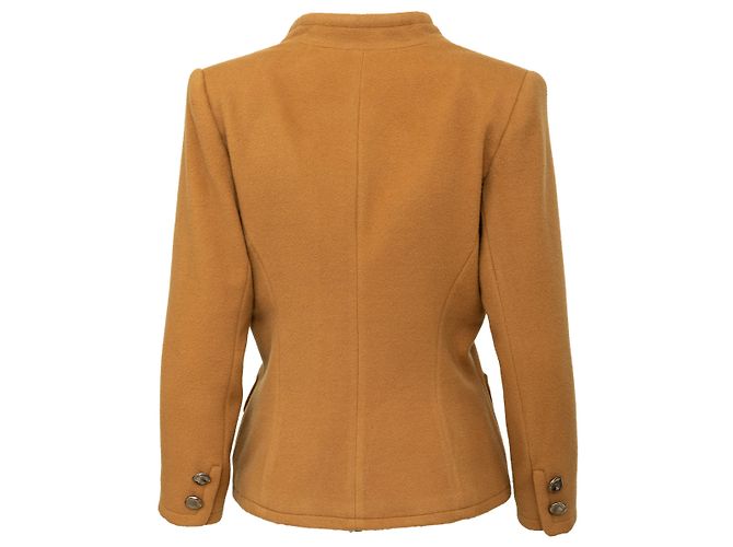 Wolljacke mit Samtkragen von Oscar de la Renta Braun - Ansicht 3