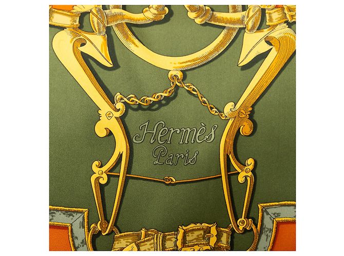 Colete Hermès de algodão acolchoado e seda verde oliva Multicor - vista 12