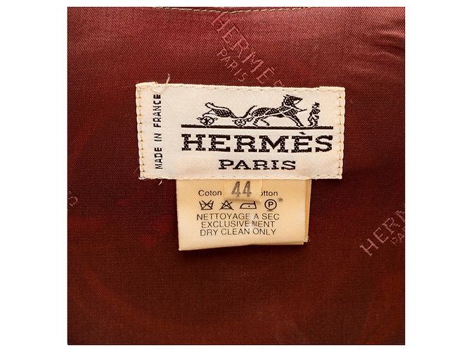 Colete Hermès de algodão acolchoado e seda verde oliva Multicor - vista 13