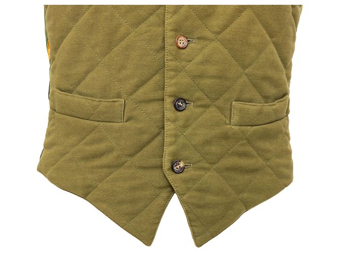 Colete Hermès de algodão acolchoado e seda verde oliva Multicor - vista 5
