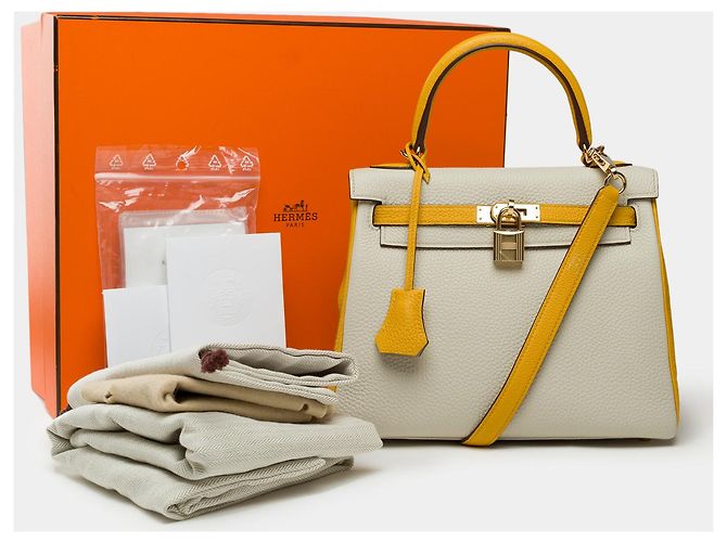 Hermès Borsa HERMES Kelly 25 in Pelle Bianca - 102135 Bianco - vista 2