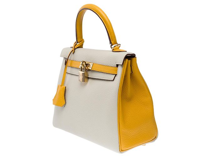 Hermès Borsa HERMES Kelly 25 in Pelle Bianca - 102135 Bianco - vista 5