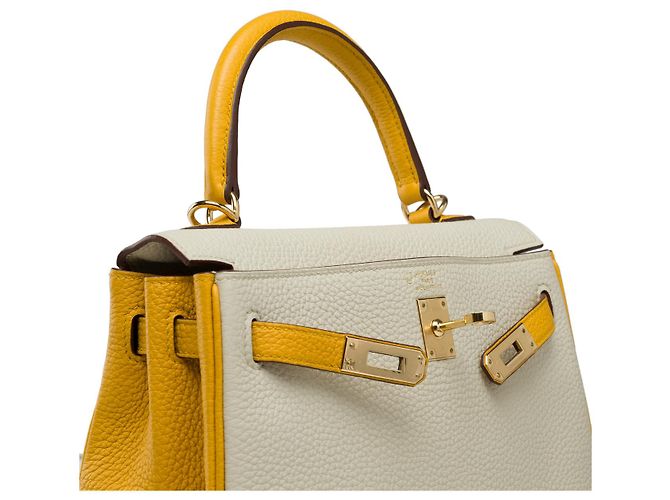 Hermès Borsa HERMES Kelly 25 in Pelle Bianca - 102135 Bianco - vista 7