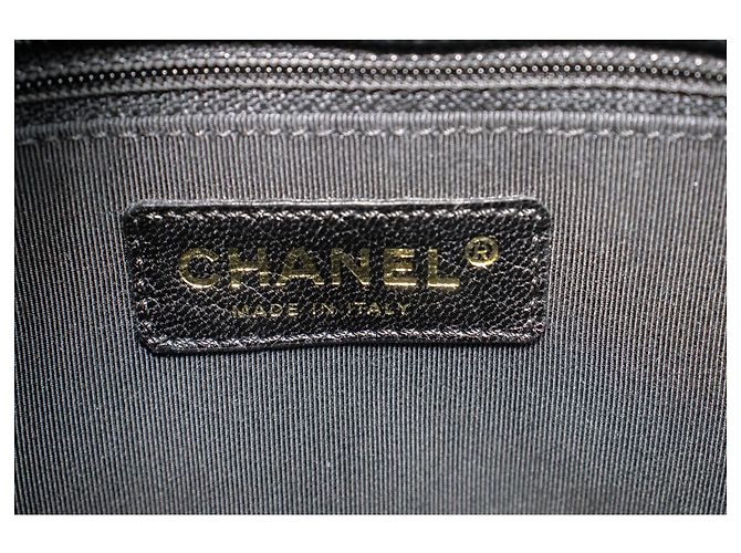 Bolsa de compras CHANEL Caviar PST com corrente, preta acolchoada Preto - vista 10