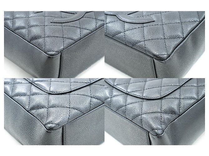 Bolsa de compras CHANEL Caviar PST com corrente, preta acolchoada Preto - vista 6