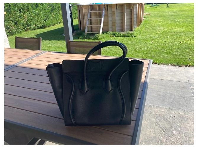 Borsa Céline Mini Luggage in pelle nera Nero - vista 2