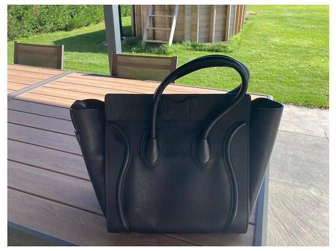 Borsa Céline Mini Luggage in pelle nera Nero - vista 3