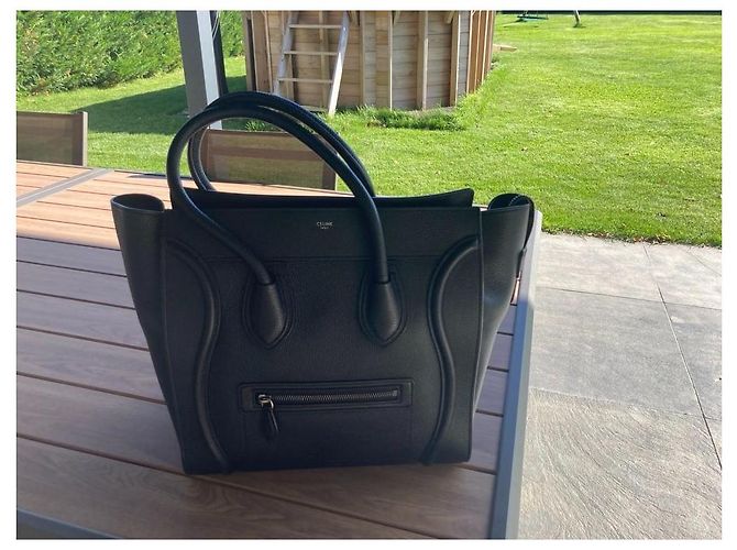 Borsa Céline Mini Luggage in pelle nera Nero - vista 5