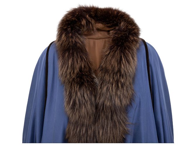 Autre Marque Abrigo abierto Collection Privée con piel Azul - vista 3