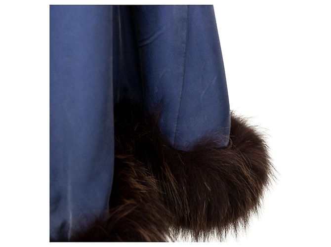Autre Marque Abrigo abierto Collection Privée con piel Azul - vista 7