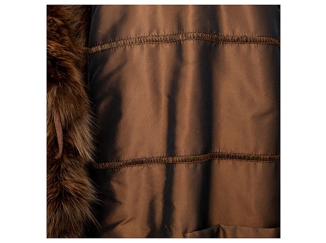 Autre Marque Satinmantel Collection Privée mit Fell Braun - Ansicht 10