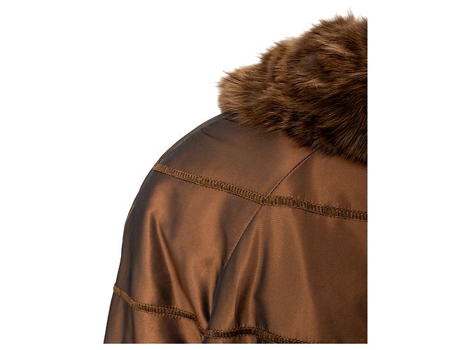 Autre Marque Satinmantel Collection Privée mit Fell Braun - Ansicht 7