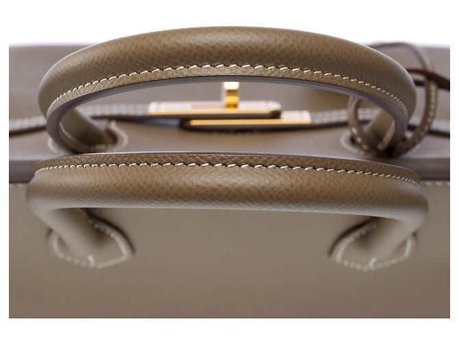 Hermès Sac HERMES Birkin 30 en Cuir Étoupe - 102136 Taupe - vue 10