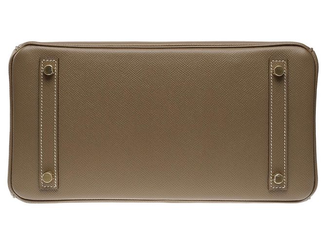 Hermès Sac HERMES Birkin 30 en Cuir Étoupe - 102136 Taupe - vue 11