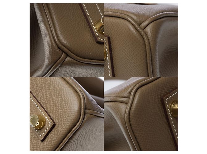 Hermès Sac HERMES Birkin 30 en Cuir Étoupe - 102136 Taupe - vue 12